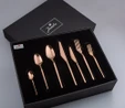Jumbo 5100 Quartz Titanyum Bronz 12 Kişilik 84 Parça Çatal Kaşık Bıçak Seti