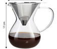 Jumbo Glory 850 Ml Çelik Süzgeçli Cam Kahve Demleme Ekipmanı