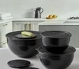Jumbo Jumbo Globe 9 Parça Mat Siyah Rendeli Saklama ve Karıştırma Kabı