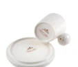 Jumbo Golf Line Beyaz 2'li Tabaklı Kahve Fincan Takımı 90 ml