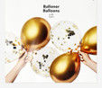 Flying Tiger Copenhagen 6'lı Gold Detaylı Konfetili Balon Seti