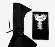 Flying Tiger Copenhagen Siyah Pelerin ve İskeletli Bandana Seti