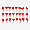 Flying Tiger Copenhagen 24'lü Kırmızı Kalpli Ahşap Mini Mandal Seti