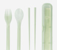 Flying Tiger Copenhagen Şeffaf Yeşil Çatal Kaşık Chopstick Seti