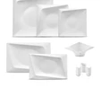 Jumbo Fold Platin 58 Parça 12 Kişilik Kare Yemek Takımı