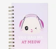Flying Tiger Copenhagen Kedi Desenli Pembe Spiralli Kalemli Defter
