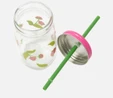 Flying Tiger Copenhagen Pembe Kiraz Çiçeği Desenli Pipetli Kavanoz Bardak