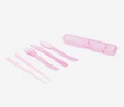 Flying Tiger Copenhagen Pembe Taşınabilir Çatal Kaşık Bıçak Seti