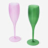 Flying Tiger Copenhagen 2'li Pembe Yeşil Plastik Flüt Kadeh