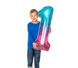 Flying Tiger Copenhagen Büyük Pembe Mavi Parlak 1 Numaralı Folyo Balon