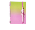 Flying Tiger Copenhagen Kuş Detaylı Kalem Tutuculu Spiralli Pembe Defter