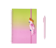 Flying Tiger Copenhagen Kuş Detaylı Kalem Tutuculu Spiralli Pembe Defter