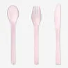 Flying Tiger Copenhagen Plastik Pembe Çatal Kaşık Bıçak Seti
