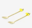 Flying Tiger Copenhagen 2'li Limon Detaylı Gold Tatlı Kaşığı