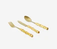 Flying Tiger Copenhagen 3 Parça Gold Bambu Saplı Çatal Kaşık Bıçak Seti