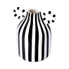 Flying Tiger Copenhagen Siyah Beyaz Çizgili Seramik Vazo