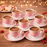 Karaca Piraye Pembe 6 Kişilik Kahve Fincan Takımı 80 ml
