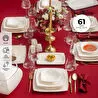 Emsan Fine Bone Estiva Gold 61 Parça 12 Kişilik Kare Yemek Takımı