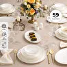 Emsan Galia Fine Bone 59 Parça 12 Kişilik Yuvarlak Yemek Takımı Gold