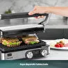 Homend Grilliant 1340H 4 Dilim Kapasiteli Gövde Alt ve Üst Sıcaklığı Ayrı Kontrol Edilebilen Döküm Plakalı Tost ve Izgara Makinesi Inox 2000W