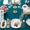 Emsan Bone Yeni Nilüfer 60 Parça 12 Kişilik Yemek Takımı Yarım Kare
