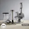 Karaca Mastermaid Prosteel Uzun Blender Ayaklı 6 Bıçaklı Cam Mutfak Robotu 2500W Galaxy Grey