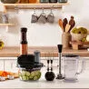 Karaca Mastermaid Prosteel Uzun Blender Ayaklı 6 Bıçaklı Cam Mutfak Robotu 2500W Black Copper