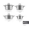 Karaca Powersteel Pekin 316+ İndüksiyon Tabanlı 8 Parça Çelik Tencere Seti