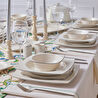 Karaca Square Bone Talia 60 Parça 12 Kişilik Yemek Takımı Platin
