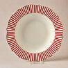 Karaca New Romantic Kırmızı İnce Çizgili Çukur Tabak 24 cm