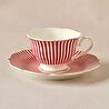Karaca New Romantic İnce Çizgili Çay Fincanı 220 ml Kırmızı 