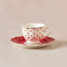 Karaca New Romantic Puantiyeli Kahve Fincanı 90 ml Kırmızı