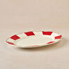 Karaca New Romantic Kalın Çizgili Kayık Tabak 20 cm Kırmızı