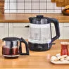Karaca Glass Tea XL 2 in 1 Cam Çay Makinesi Shiny Black
