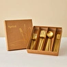 Apricot Faro Matte Gold 24 Parça 6 Kişilik Çatal Kaşık Bıçak Kutulu