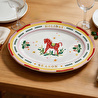 Baci Milano Mamma Mia Kırmızı At Desenli Oval Servis Tabağı