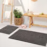 Kaşmir Home Soft Makarna Banyo Paspas Seti Antrasit 40x60-60x90 cm