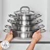 Karaca Power Steel 316+ 3Ply Spirit İndüksiyon Tabanlı 8 Parça Çelik Tencere Seti