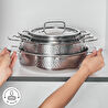 Karaca Power Steel 316+ 3Ply Voyager İndüksiyon Tabanlı 8 Parça Çelik Tencere Seti