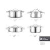 Karaca Power Steel 316+ 3Ply Discovery İndüksiyon Tabanlı 8 Parça Çelik Tencere Seti
