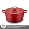 Emsan Fortino Cast Döküm Tencere Seti Kırmızı 4 Parça 22 cm