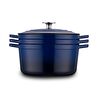 Emsan Fortino Cast Döküm Tencere Seti Lacivert 4 Parça 22 cm