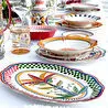 Baci Milano Dolce Vita Palmiye Desenli Oval Servis Tabağı 35 Cm