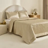 Kaşmir Home Anita Kristal Çift Kişilik Saten Yatak Örtüsü Takımı Gold