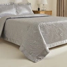 Kaşmir Home Anita Kristal Çift Kişilik Saten Yatak Örtüsü Takımı Gümüş