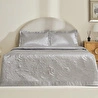 Kaşmir Home Anita Kristal Çift Kişilik Saten Yatak Örtüsü Takımı Gümüş
