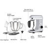 Karaca Mastermaid Chef Ultra D2000W Dijital Ekranlı Hamur Yoğurma Makinesi Silver 7L