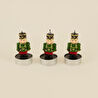 Karaca Home New Year Yılbaşı Nutcracker 3lü Tealight Mum Yeşil 11,5x5x7 cm