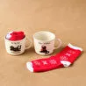 Karaca New Year Yılbaşı Grumpy Cat Çoraplı 2 Kişilik Kupa Seti 350 ml