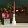 Karaca New Year Yılbaşı Çam Ağacı Şekilli Şamdan Mumluk Beyaz 8,3 x 8,3 x 17,3 cm